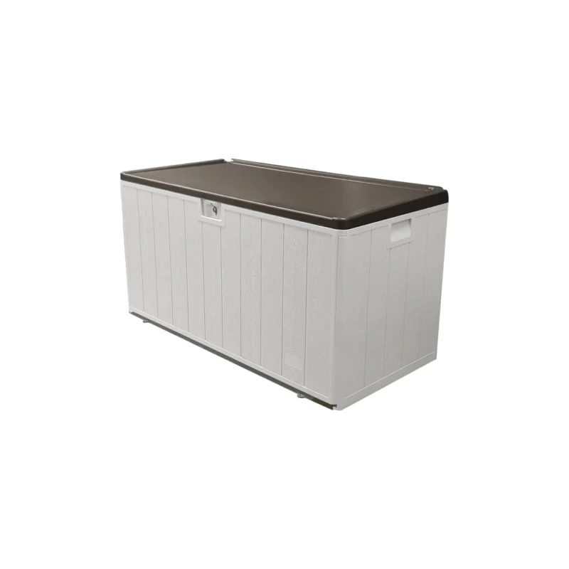 110 Gal Resin Deck Box – Waterproof Lockable Outdoor Bin