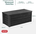 Westwood 150 Gal Resin Storage Box – Dark Grey Patio Bin - Image 2