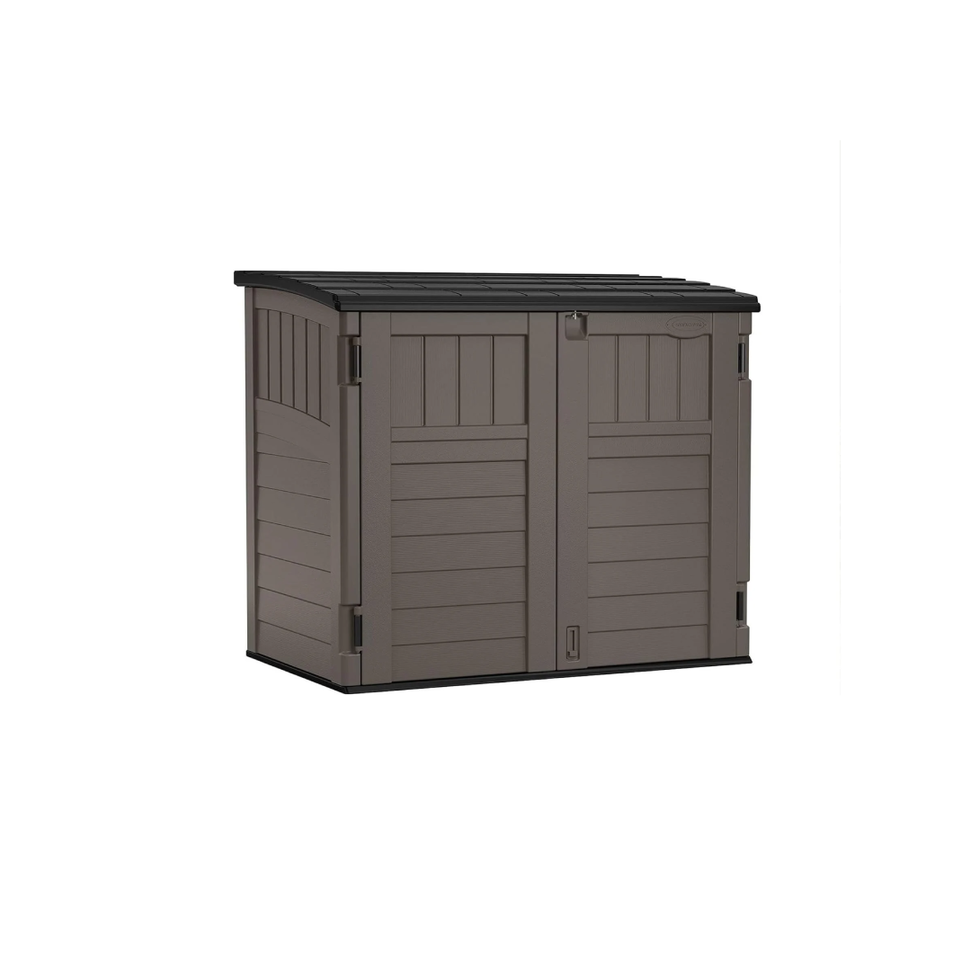 34 Cu Ft Horizontal Resin Shed – Weatherproof Black Storage 34 Cu Ft Horizontal Resin Shed – Weatherproof Black Storage - Image 1