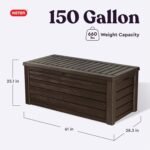 Westwood 150 Gal Deck Box – 2-Seat Resin Bench (Brown) - Image 2