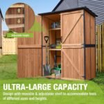 Large Wooden Storage Shed – Metal Frame Lockable Garden Cabin - Image 4