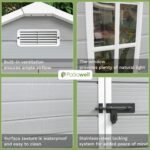 6×4 FT Plastic Outdoor Shed – Light Grey Resin Garden Storage - Image 4