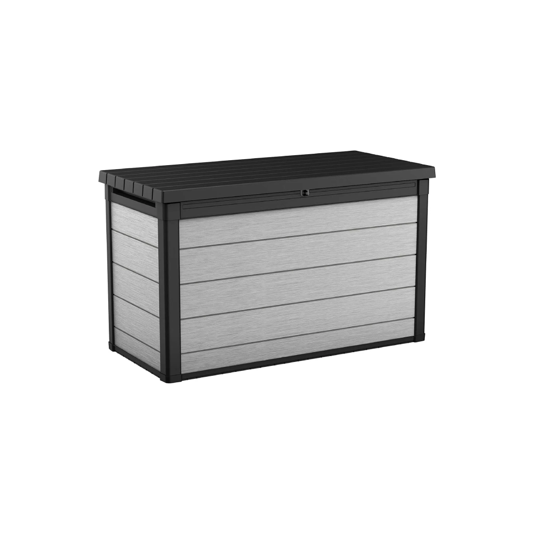 Denali 200 Gal Deck Box – Grey & Black Resin Outdoor Storage Denali 200 Gal Deck Box – Grey & Black Resin Outdoor Storage