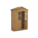 Macrout 78” Wood Storage Cabinet – 6 Shelves Lockable Outdoor