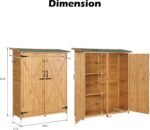 Large Wooden Storage Shed – Teak Patio Tool Cabinet with Locks - Image 5