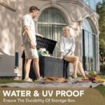 120 Gal Waterproof Deck Box – Resin Outdoor Storage (Black) - Image 2