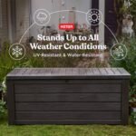Westwood 150 Gal Deck Box – 2-Seat Resin Bench (Brown) - Image 6