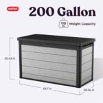 Denali 200 Gal Deck Box – Grey & Black Resin Outdoor Storage - Image 2